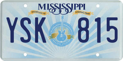 MS license plate YSK815