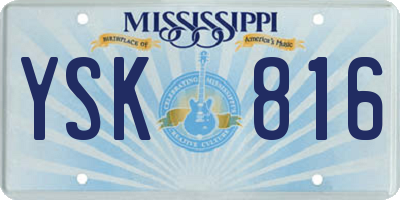 MS license plate YSK816