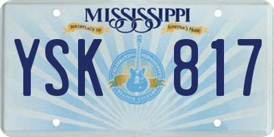 MS license plate YSK817