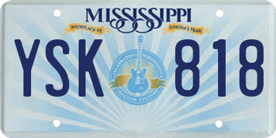 MS license plate YSK818