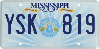 MS license plate YSK819