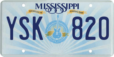 MS license plate YSK820