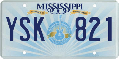 MS license plate YSK821
