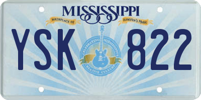 MS license plate YSK822