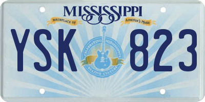 MS license plate YSK823