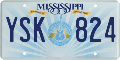 MS license plate YSK824