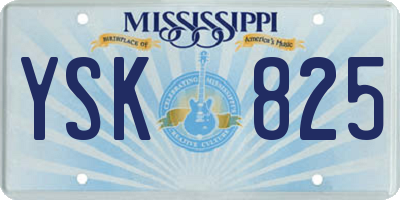 MS license plate YSK825