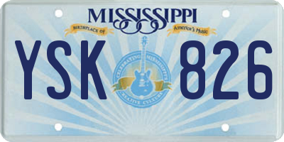 MS license plate YSK826