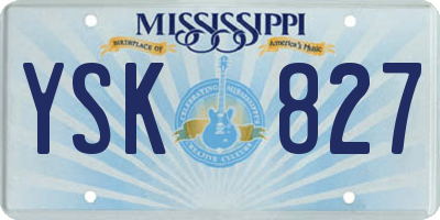 MS license plate YSK827