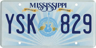 MS license plate YSK829