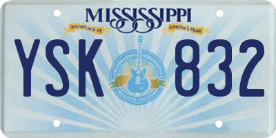 MS license plate YSK832
