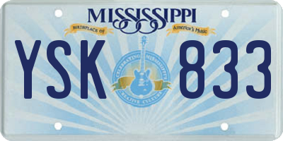 MS license plate YSK833