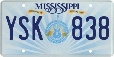 MS license plate YSK838
