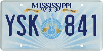 MS license plate YSK841