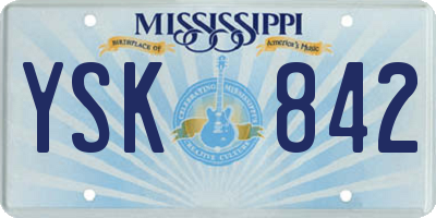 MS license plate YSK842
