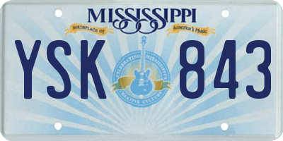 MS license plate YSK843