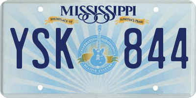 MS license plate YSK844