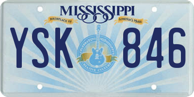 MS license plate YSK846