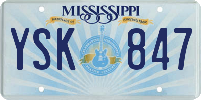 MS license plate YSK847