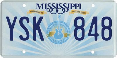 MS license plate YSK848