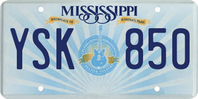 MS license plate YSK850