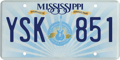 MS license plate YSK851