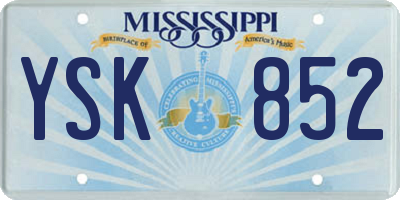 MS license plate YSK852