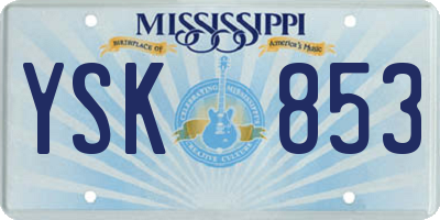 MS license plate YSK853