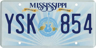 MS license plate YSK854