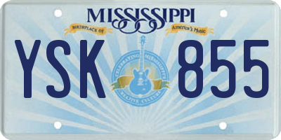 MS license plate YSK855