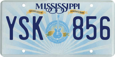 MS license plate YSK856