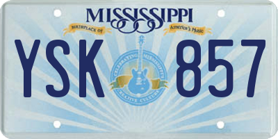 MS license plate YSK857
