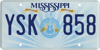 MS license plate YSK858