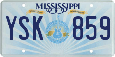 MS license plate YSK859