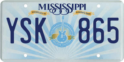 MS license plate YSK865