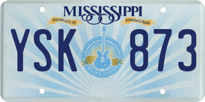 MS license plate YSK873