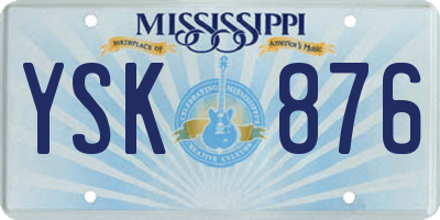MS license plate YSK876