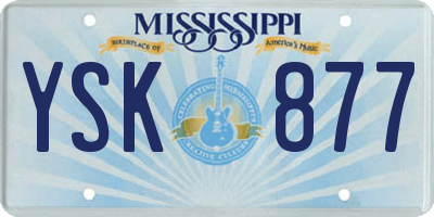 MS license plate YSK877