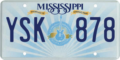 MS license plate YSK878