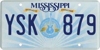 MS license plate YSK879