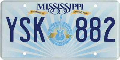 MS license plate YSK882