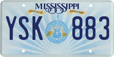 MS license plate YSK883