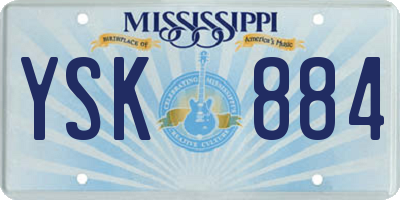 MS license plate YSK884