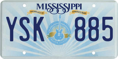 MS license plate YSK885