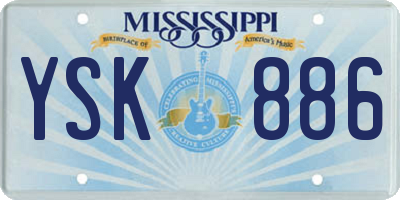MS license plate YSK886
