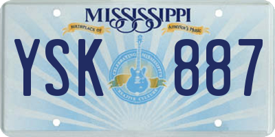MS license plate YSK887