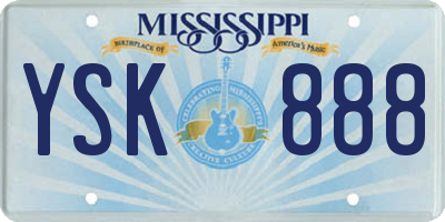 MS license plate YSK888