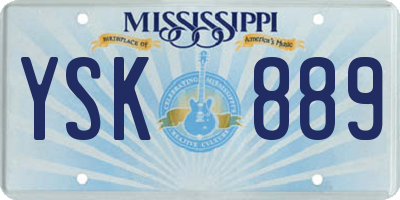 MS license plate YSK889