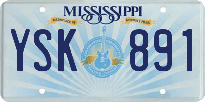 MS license plate YSK891