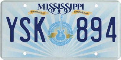 MS license plate YSK894